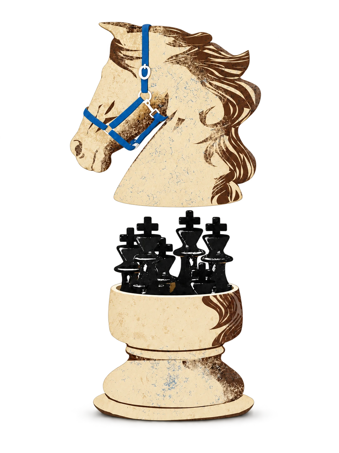 Cavalier ouvert et pièces noires