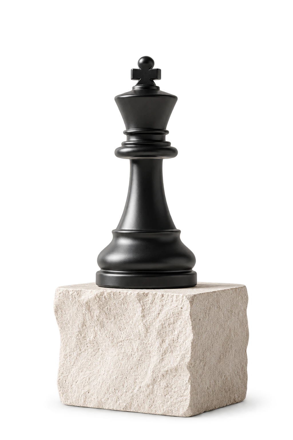 Roi noir sur un socle de pierre